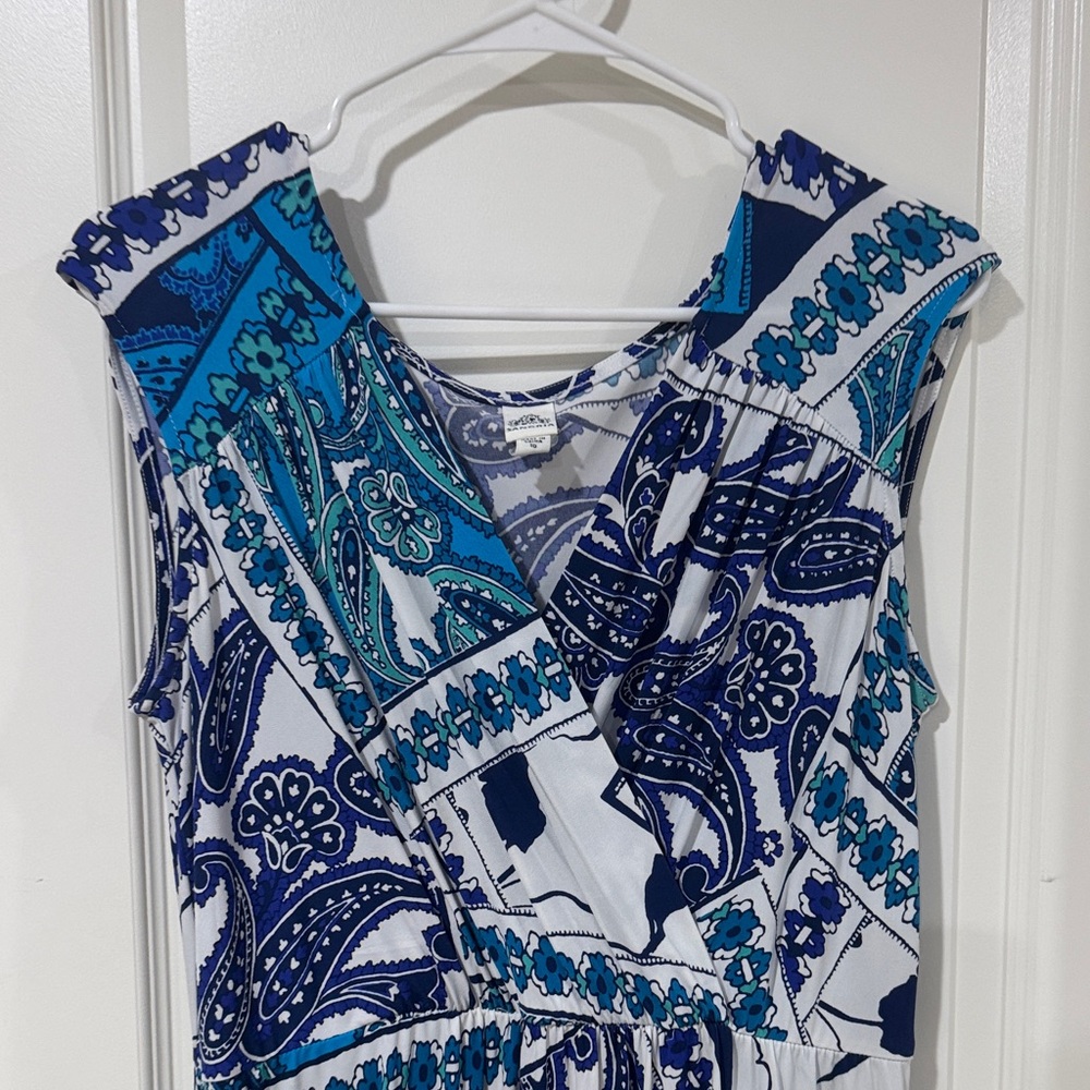 Signature by Sangria Teal and Navy Patterned Maxi Dress - Picture 2 of 6
